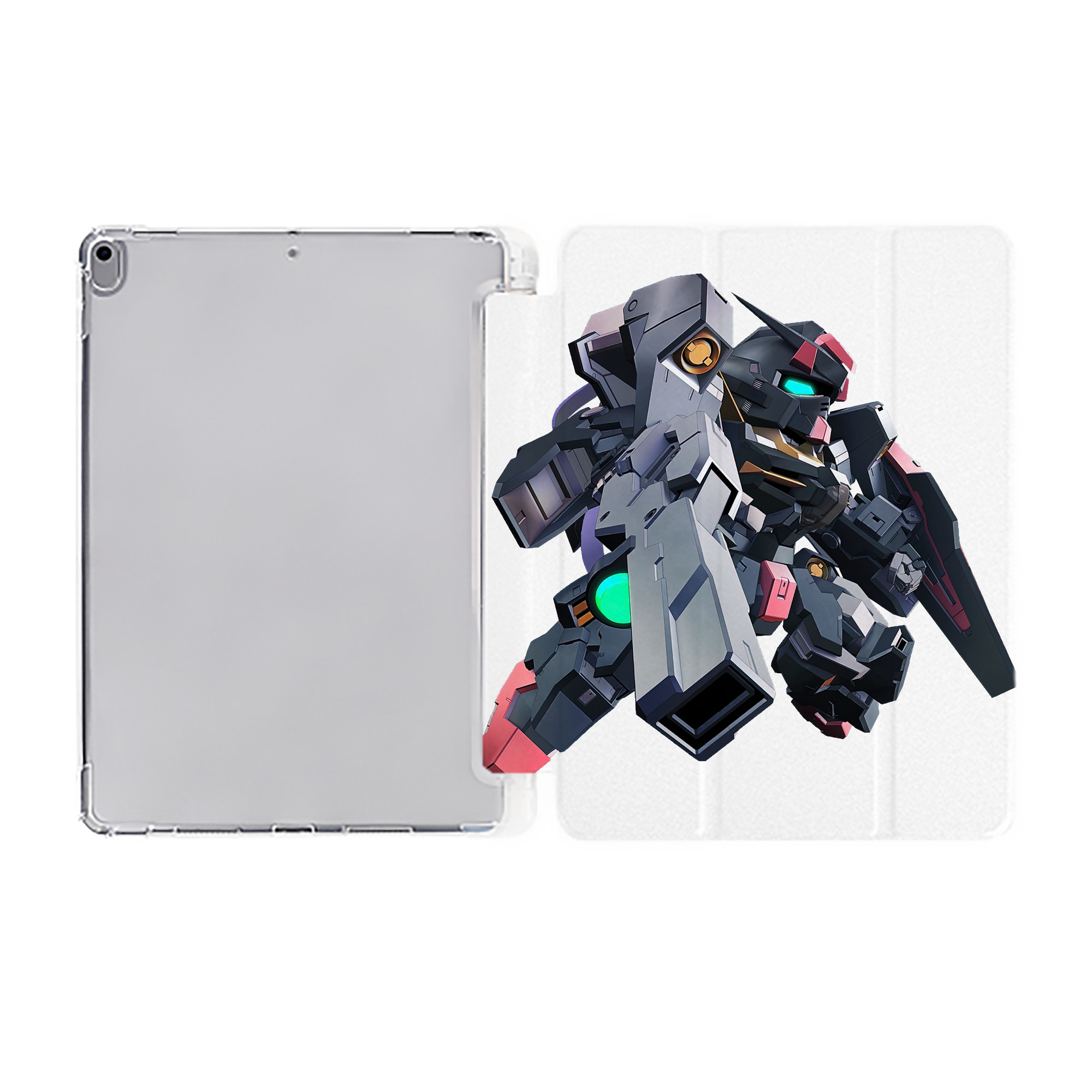 （画像用） 機動戦士ガンダム Mobile Suit Gundam IPad ケース ペン収納付き 三つ折りスタンド PUレザー×シリコン 対応機種9.5/10.5/10.9インチ